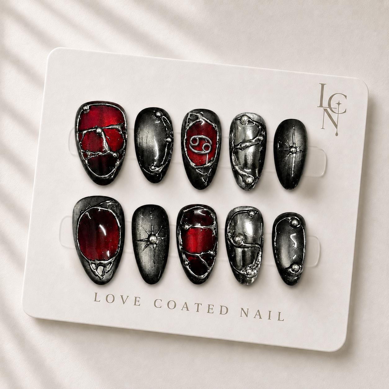 Gothic Nails, Gothic Press On Nails, Halloween Nails, Gothic Fake Nails, Personalized Blood Red Nails