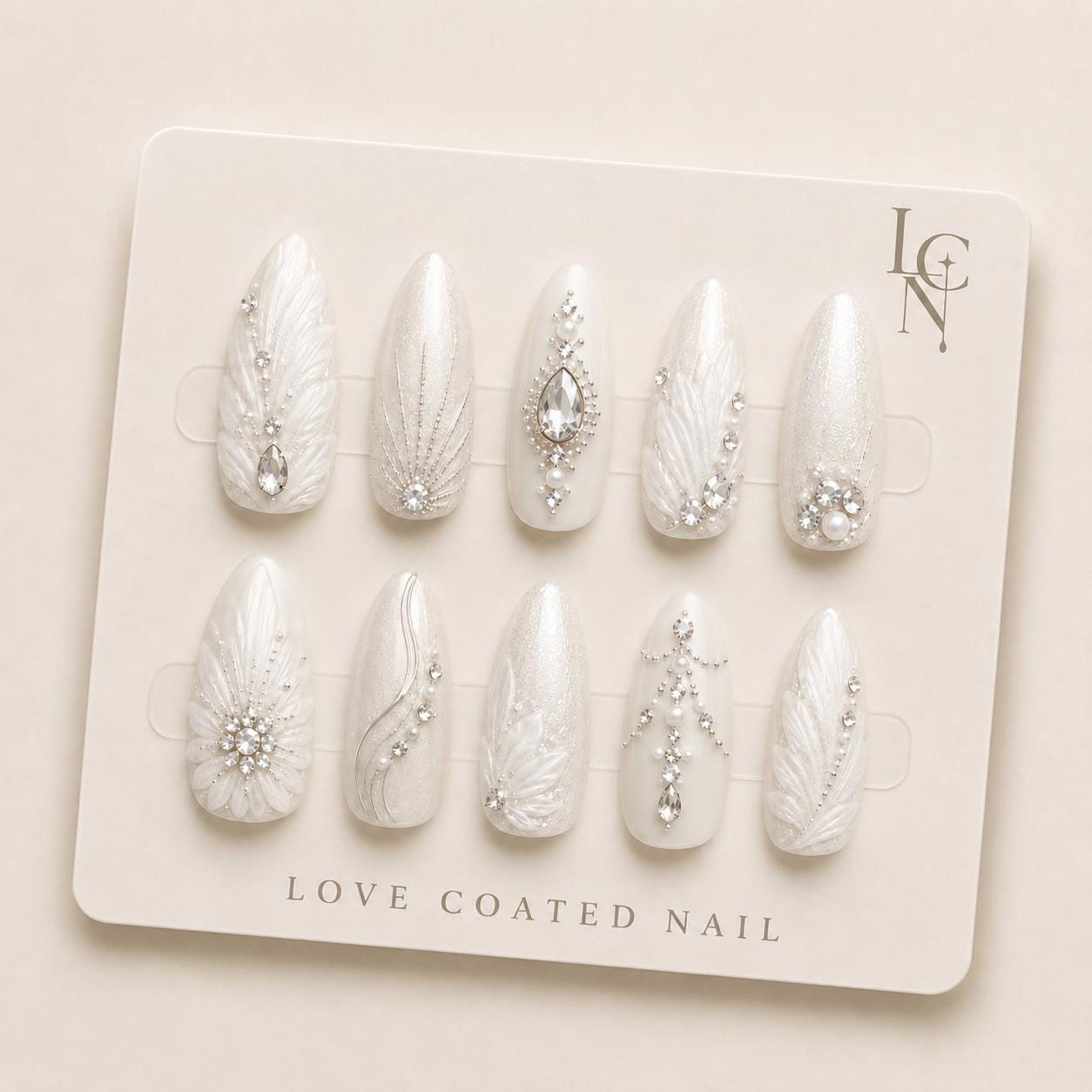 Bridal Nails, Bridal Press On Nails, Wedding Nails, Wedding Press On Nails, Luxury Pearl Bridal Nails, Ivory Wedding Nails