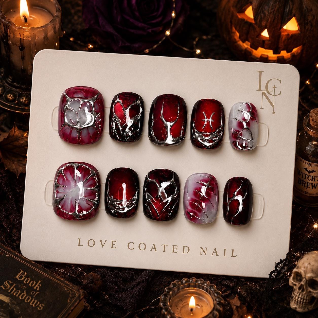 Halloween Nails, Halloween Press On Nails, Gothic Nails, Gothic Press On Nails, Gothic Fake Nails, Personalized Press On Nails